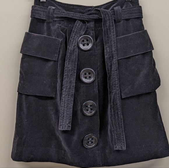 Anthropology Elevenses Black Velvet Skirt - Picture 1 of 6